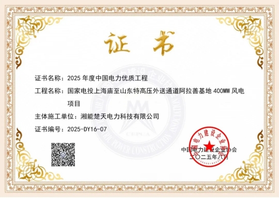 集團董事長陳偉其：戈壁鑄豐碑，匠心拓新天——寫在阿拉善風電項目榮膺“中國電力優(yōu)質工程”之際